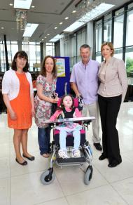 Enable Ireland CEO Fionnuala O'Donovan; Skye Worthington (4) from Castlegregory, Co.Kerry with parents Colleen and Kevin with Consultant Orthopaedic Surgeon Sinead Boran and Gillian OÕDwyer of Enable Ireland pictured in Cork as Enable Ireland hosted an international orthopaedic conference. Enable Ireland Disability Services brought together a range of international experts to discuss ways of improving specialist care and services for children with conditions such as Cerebral Palsy.